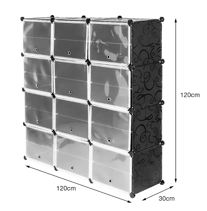 Schoenenrek 48 paar – 3 x 8 niveaus, multifunctionele schoenenopberger voor hal en slaapkamer