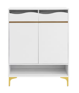 Moderne Schoenenkast met LED Verlichting – Met Lades en Planken, Wit, 80x35x105 cm