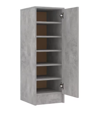 Schoenenkast met 6 Planken – Betonlook, 32×35×92 cm, Compact en Ruimtebesparend