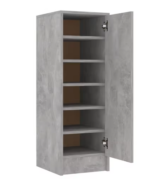 Schoenenkast met 6 Planken – Betonlook, 32×35×92 cm, Compact en Ruimtebesparend