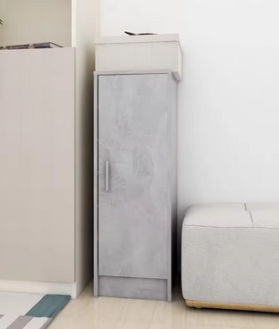 Schoenenkast met 6 Planken – Betonlook, 32×35×92 cm, Compact en Ruimtebesparend