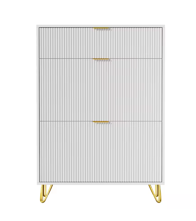 Schoenenkast met 3 Vouwladen en Opbergvakken – Vrijstaand, Stabiel en Ruimtebesparend