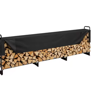 Buitenhaard Houtopslagrek met Waterdichte 600D Cover – Heavy Duty en Groot Formaat