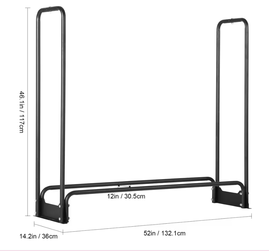 Buitenhaard Houtopslagrek met Waterdichte 600D Cover – Heavy Duty en Groot Formaat