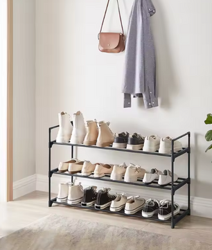 3-laags Metalen Schoenenrek – Stapelbaar Schoenenorganizer voor 12–15 Paar Schoenen