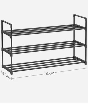 3-laags Metalen Schoenenrek – Stapelbaar Schoenenorganizer voor 12–15 Paar Schoenen