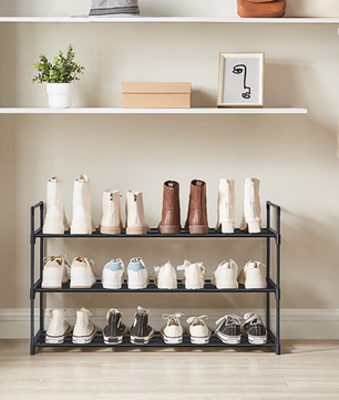 3-laags Metalen Schoenenrek – Stapelbaar Schoenenorganizer voor 12–15 Paar Schoenen
