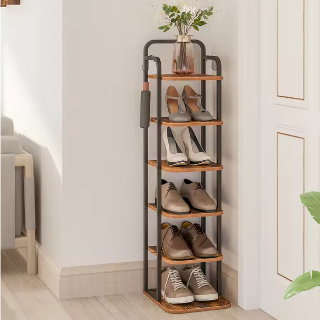 Verticaal Schoenenrek met 6 Lagen – Vrijstaand en Ruimtebesparend