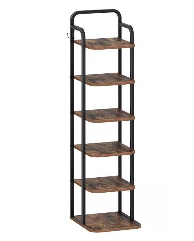 Verticaal Schoenenrek met 6 Lagen – Vrijstaand en Ruimtebesparend