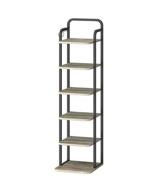 Verticaal Schoenenrek met 6 Lagen – Vrijstaand en Ruimtebesparend