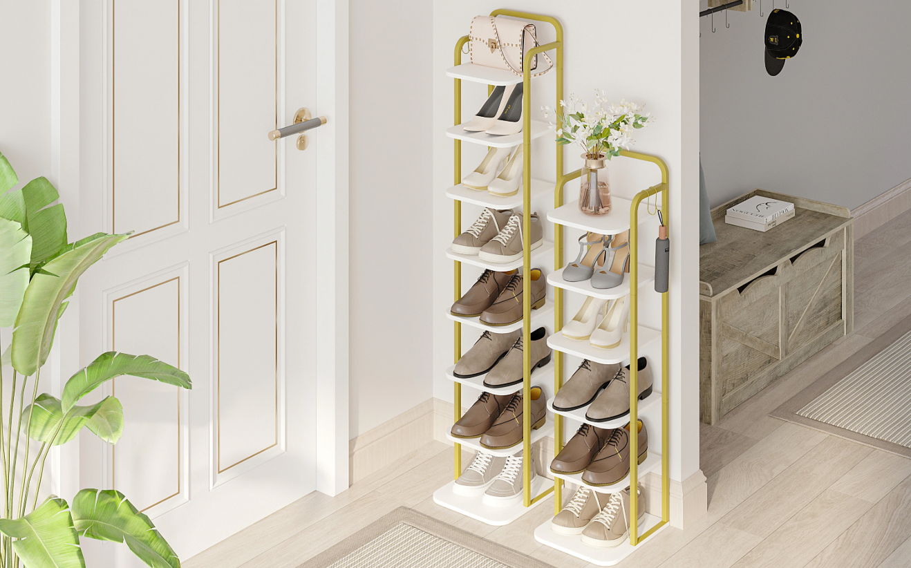 Verticaal Schoenenrek met 6 Lagen – Vrijstaand en Ruimtebesparend