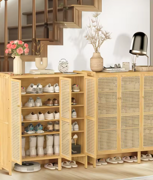 Bamboe Schoenenkast met Deuren – 6 Lagen en 20 Paar Opbergcapaciteit