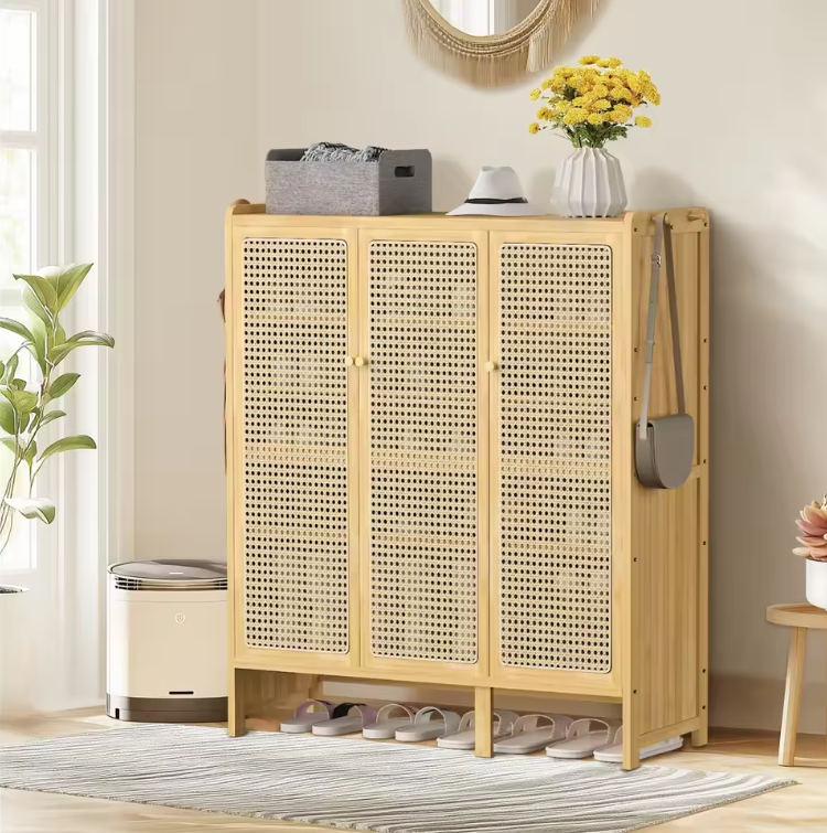 Bamboe Schoenenkast met Deuren – 6 Lagen en 20 Paar Opbergcapaciteit
