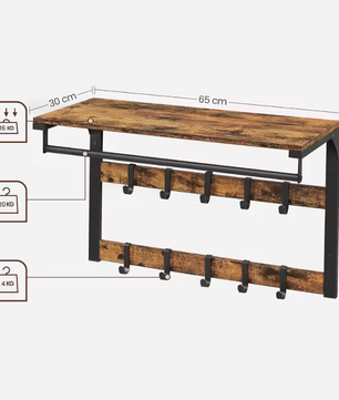Wandkapstok en Schoenenbank Set – Compleet Opbergsysteem voor Hal en Entree