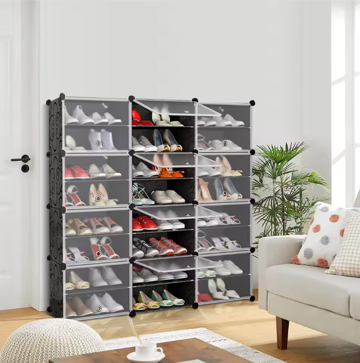 Schoenenrek met 48 Vakjes – Modulair Schoenenkast Systeem met 3×8 Lagen