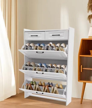 Schoenenkast met 5 Lades – Vrijstaand Flip-Design Schoenenorganizer voor Hal en Woning