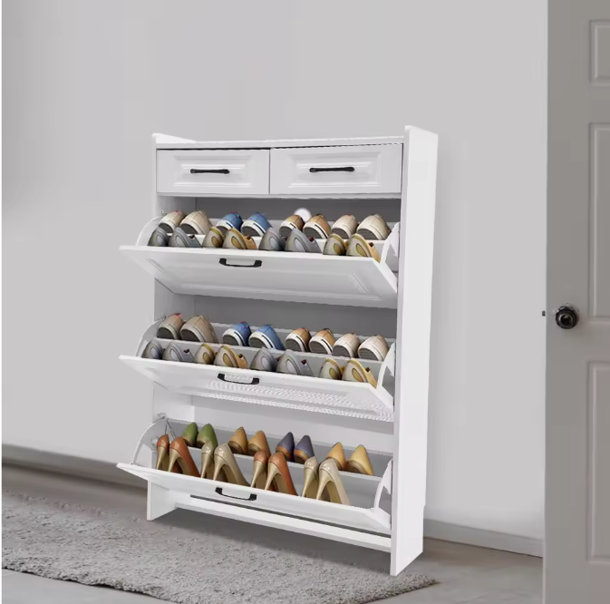 Schoenenkast met 5 Lades – Vrijstaand Flip-Design Schoenenorganizer voor Hal en Woning