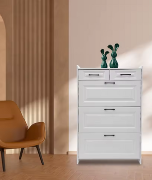 Schoenenkast met 5 Lades – Vrijstaand Flip-Design Schoenenorganizer voor Hal en Woning