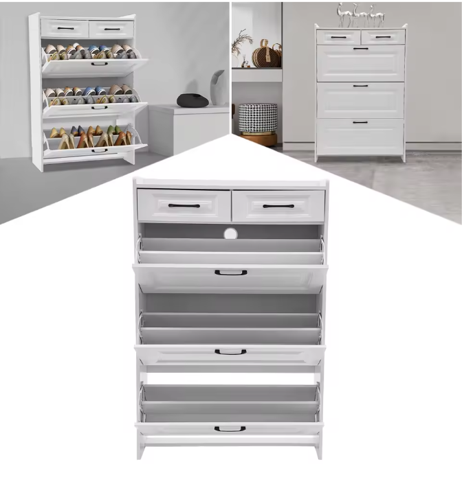 Schoenenkast met 5 Lades – Vrijstaand Flip-Design Schoenenorganizer voor Hal en Woning
