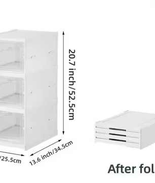 6-Lagen Transparante Schoenenbox – Vouwbare en Stapelbare Schoenenorganizer