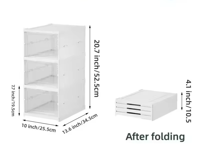 6-Lagen Transparante Schoenenbox – Vouwbare en Stapelbare Schoenenorganizer