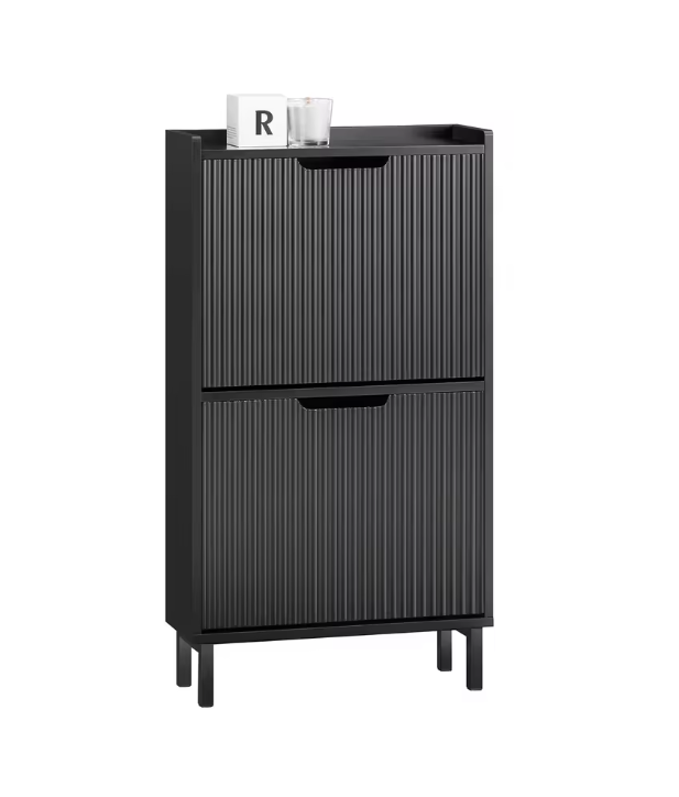 Smalle Schoenenkast met 2 Kleppen – Moderne Opbergkast voor Hal en Entree