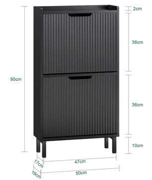 Smalle Schoenenkast met 2 Kleppen – Moderne Opbergkast voor Hal en Entree