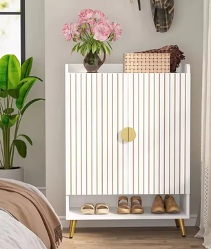 6-laags Schoenenkast met Deuren – Houten Schoenenkast met Verstelbare Planken voor Hal, Slaapkamer en Entree