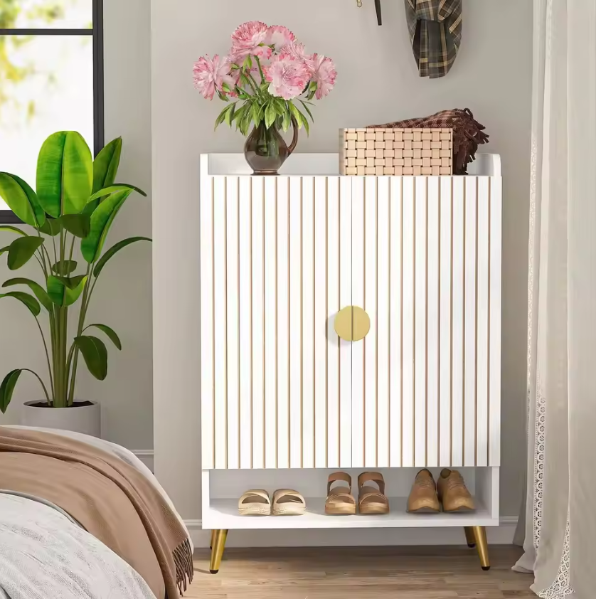 6-laags Schoenenkast met Deuren – Houten Schoenenkast met Verstelbare Planken voor Hal, Slaapkamer en Entree