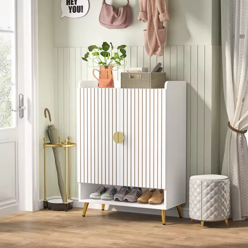 6-laags Schoenenkast met Deuren – Houten Schoenenkast met Verstelbare Planken voor Hal, Slaapkamer en Entree