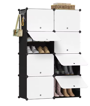 Schoenenkast met 8 Compartimenten – DIY Schoenenrek voor 32 Paar