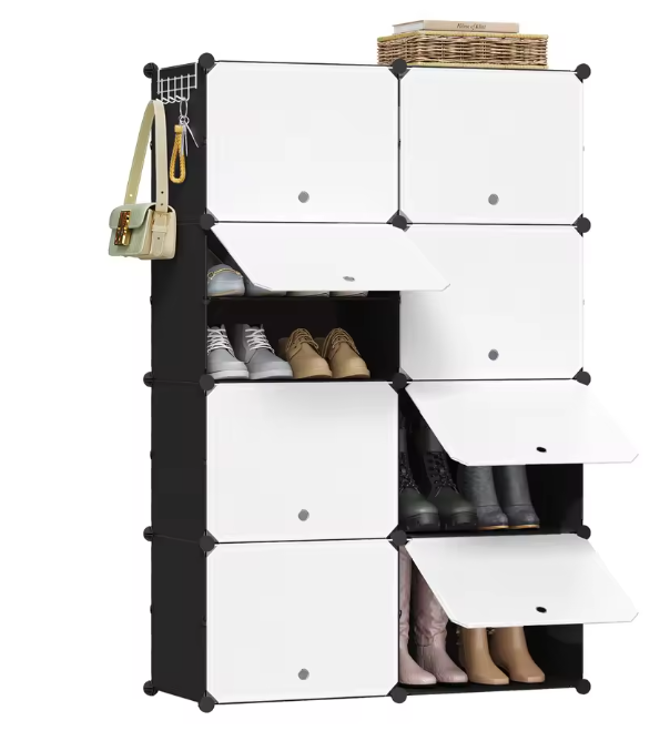 Schoenenkast met 8 Compartimenten – DIY Schoenenrek voor 32 Paar