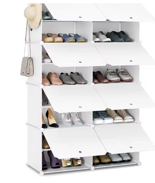 Schoenenkast met 8 Compartimenten – DIY Schoenenrek voor 32 Paar