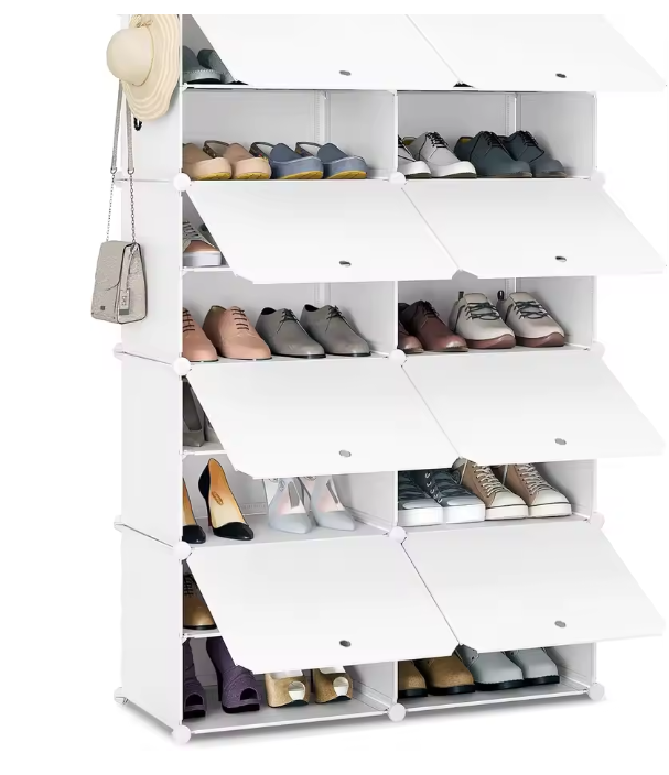 Schoenenkast met 8 Compartimenten – DIY Schoenenrek voor 32 Paar