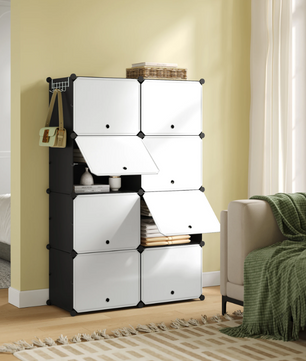 Schoenenkast met 8 Compartimenten – DIY Schoenenrek voor 32 Paar