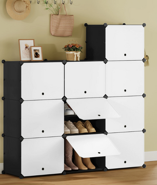 Schoenenkast met 8 Compartimenten – DIY Schoenenrek voor 32 Paar