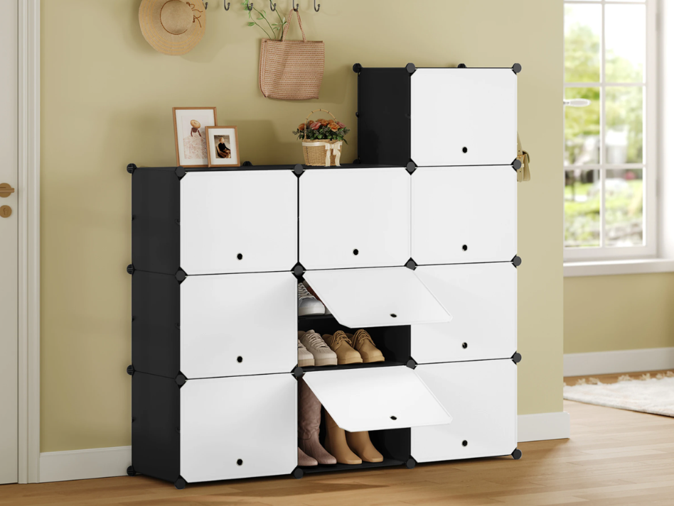 Schoenenkast met 8 Compartimenten – DIY Schoenenrek voor 32 Paar