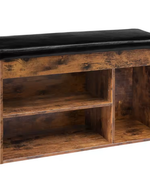 Schoenenbank met 3 Vakken – Opbergbank met Zitting en Extra Opbergruimte