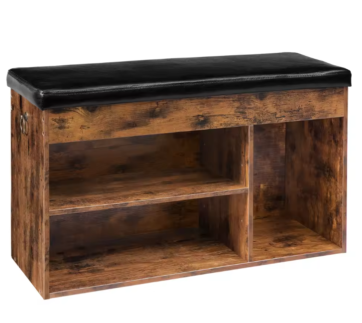 Schoenenbank met 3 Vakken – Opbergbank met Zitting en Extra Opbergruimte