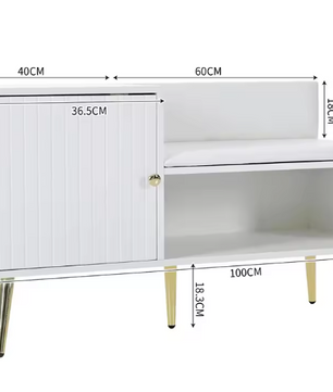 Moderne Witte Schoenenbank met Opbergruimte en Rugleuning – Luxe Zitbank voor Hal