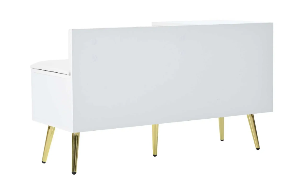Moderne Witte Schoenenbank met Opbergruimte en Rugleuning – Luxe Zitbank voor Hal