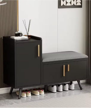 Schoenenkast met Zitbank – 3 Deuren en Verstelbare Opbergruimte