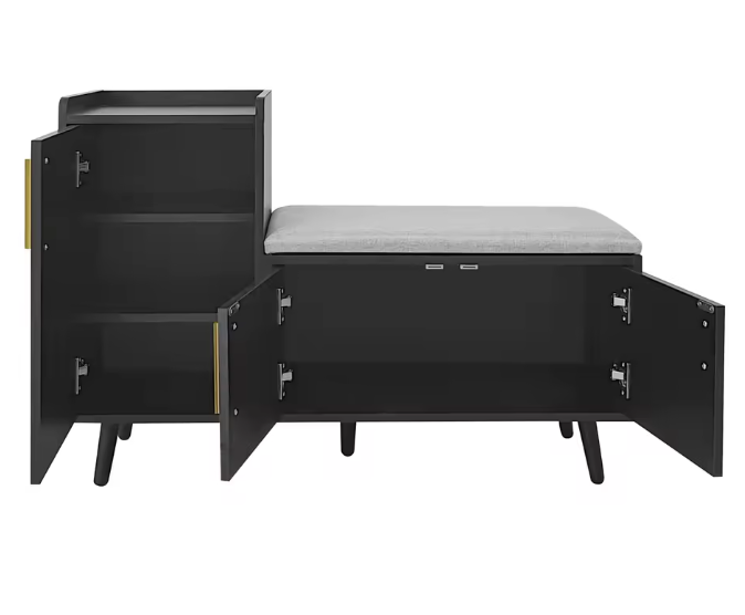 Schoenenkast met Zitbank – 3 Deuren en Verstelbare Opbergruimte