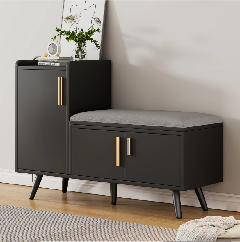 Schoenenkast met Zitbank – 3 Deuren en Verstelbare Opbergruimte