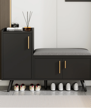 Schoenenkast met Zitbank – 3 Deuren en Verstelbare Opbergruimte