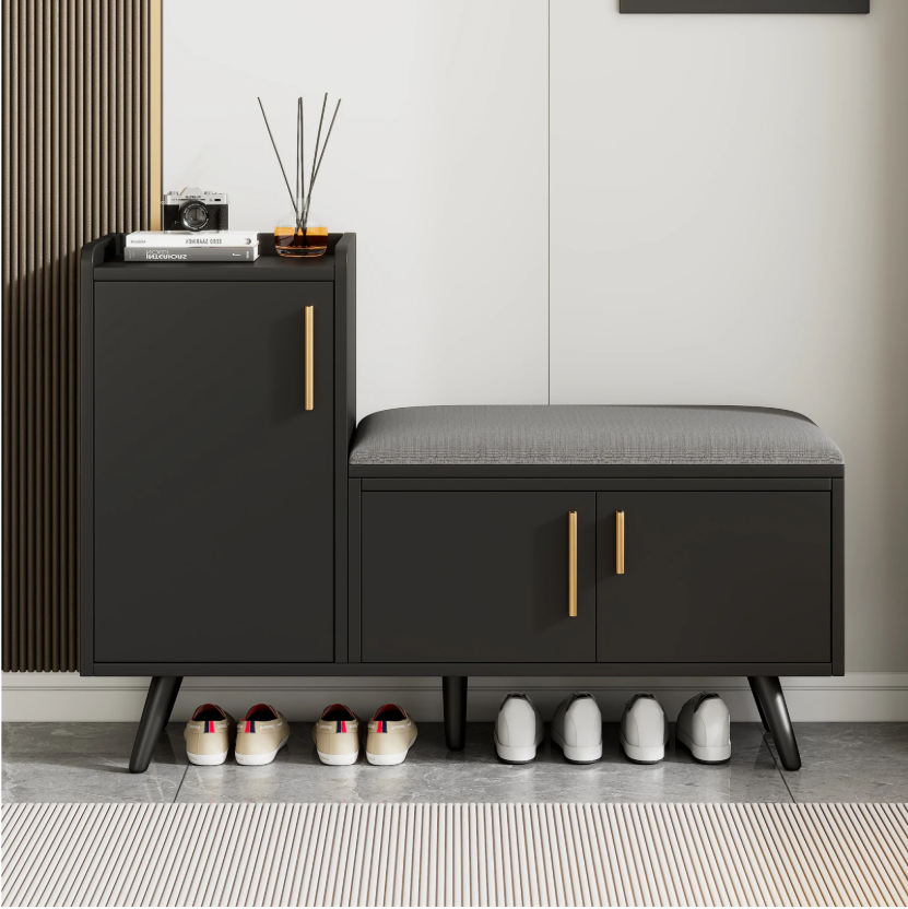 Schoenenkast met Zitbank – 3 Deuren en Verstelbare Opbergruimte