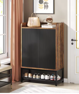 5-Laags Schoenenkast met Deuren – Smal Ontwerp en Houten Opbergkast