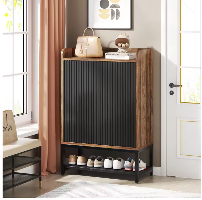 5-Laags Schoenenkast met Deuren – Smal Ontwerp en Houten Opbergkast