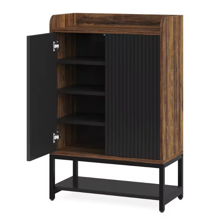 5-Laags Schoenenkast met Deuren – Smal Ontwerp en Houten Opbergkast