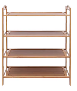 Bamboe Schoenenrek – 4-Laags Organizer met Grote Capaciteit en Open Design
